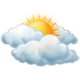 Mostly cloudy