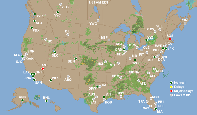 National Airport Delays Map